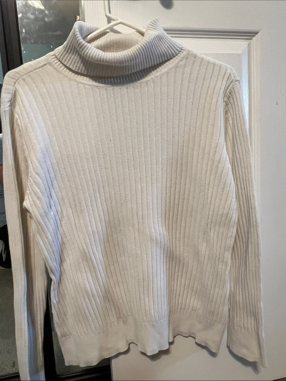 croft & barrow vintage women’s Ribbed Turtleneck Sweater - Cream